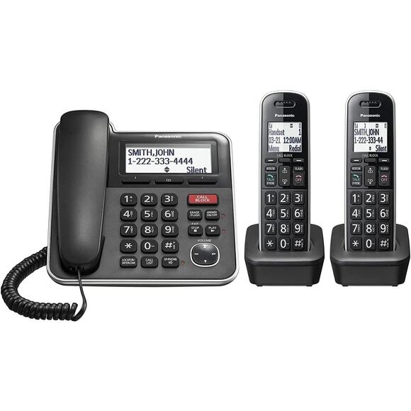 NEW Panasonic Expandable Corded/Cordless Phone  Answering  Machine KX-TGB852B - Picture 1 of 6